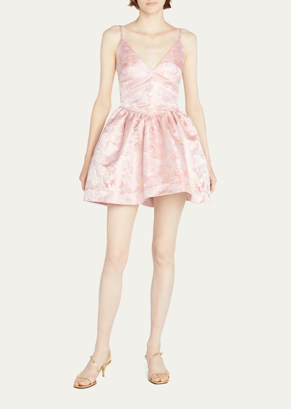 Markarian Dolly Silk Pink Butterfly Jacquard Metallic Fit & Flare Mini 4